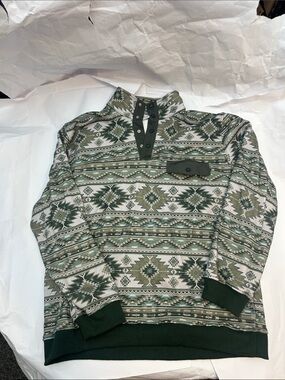 Fieldstone Men's Green Patterned Pullover Sweater